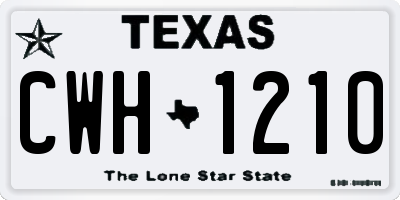 TX license plate CWH1210