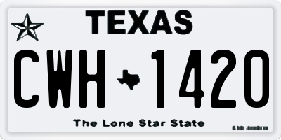 TX license plate CWH1420