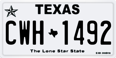 TX license plate CWH1492
