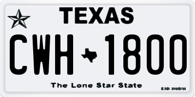 TX license plate CWH1800