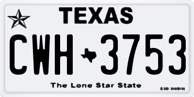 TX license plate CWH3753