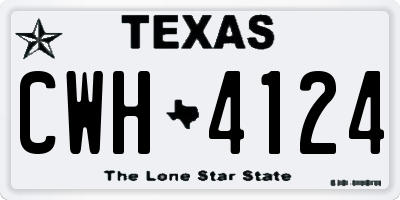 TX license plate CWH4124