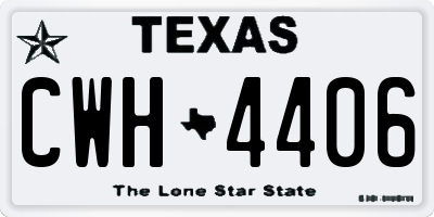 TX license plate CWH4406