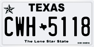 TX license plate CWH5118