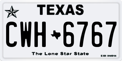 TX license plate CWH6767