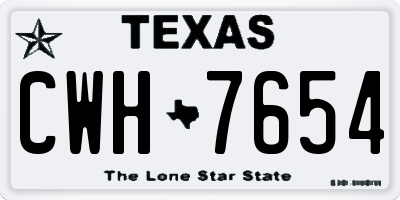 TX license plate CWH7654