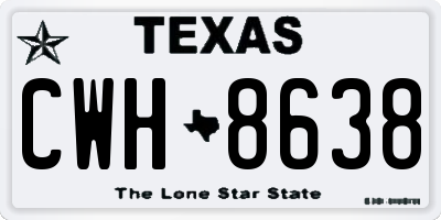 TX license plate CWH8638