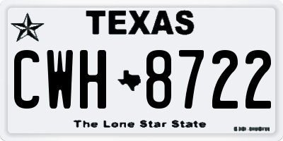 TX license plate CWH8722