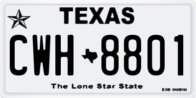 TX license plate CWH8801