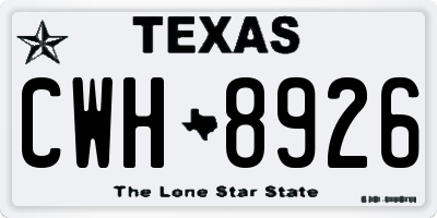 TX license plate CWH8926