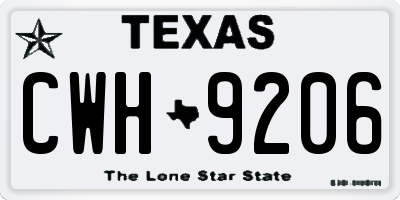 TX license plate CWH9206