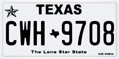 TX license plate CWH9708