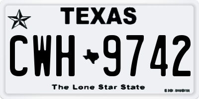TX license plate CWH9742