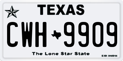 TX license plate CWH9909
