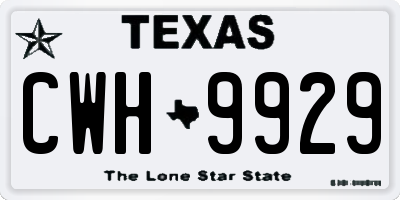 TX license plate CWH9929