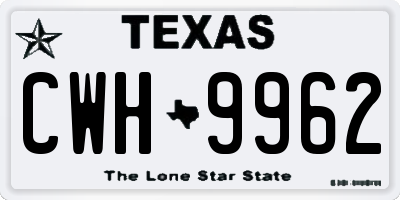 TX license plate CWH9962