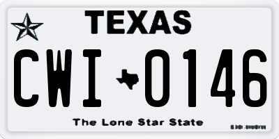 TX license plate CWI0146