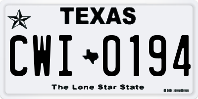 TX license plate CWI0194