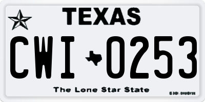 TX license plate CWI0253