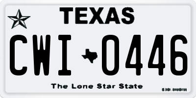TX license plate CWI0446