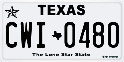 TX license plate CWI0480