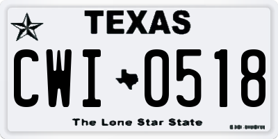 TX license plate CWI0518