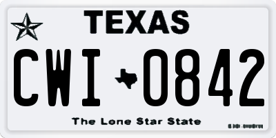 TX license plate CWI0842