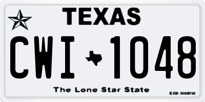 TX license plate CWI1048
