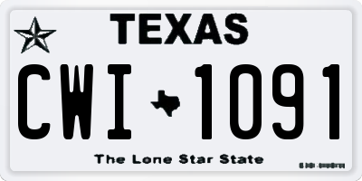 TX license plate CWI1091