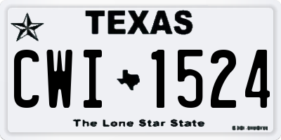 TX license plate CWI1524