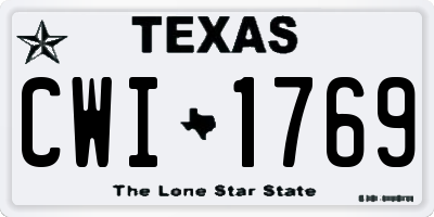 TX license plate CWI1769