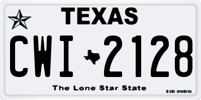 TX license plate CWI2128