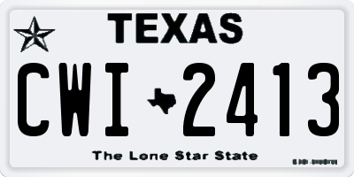TX license plate CWI2413