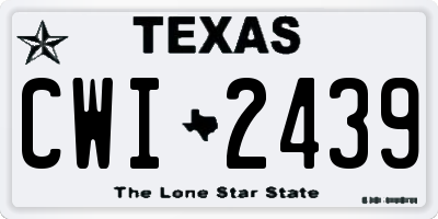 TX license plate CWI2439
