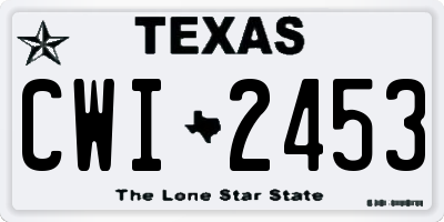 TX license plate CWI2453