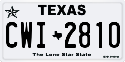 TX license plate CWI2810