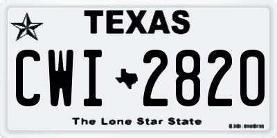TX license plate CWI2820