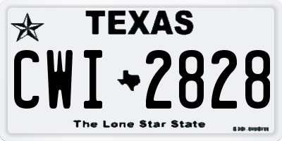 TX license plate CWI2828