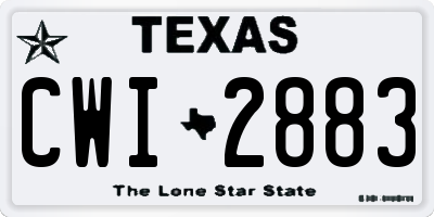 TX license plate CWI2883