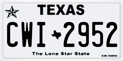 TX license plate CWI2952