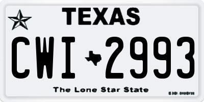 TX license plate CWI2993