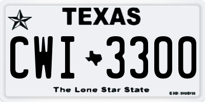 TX license plate CWI3300