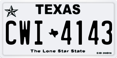 TX license plate CWI4143