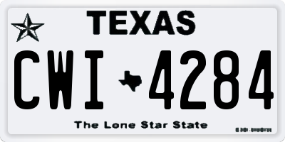TX license plate CWI4284