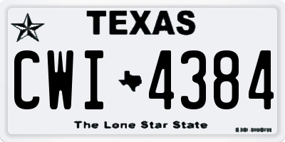 TX license plate CWI4384