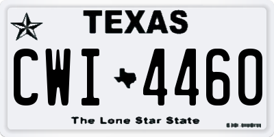TX license plate CWI4460