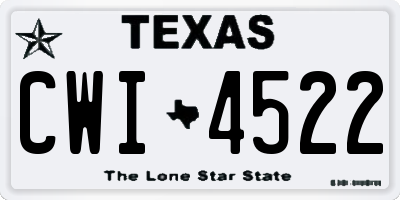 TX license plate CWI4522