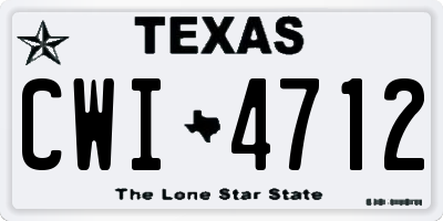 TX license plate CWI4712