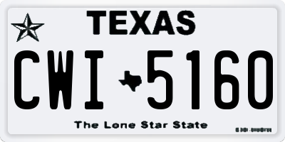 TX license plate CWI5160