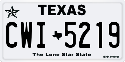 TX license plate CWI5219